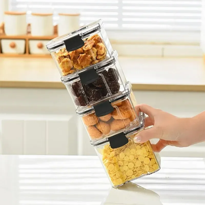 Kitchen Multigrain Snack Sealed Storage Box Dried Fruit Dried Goods Jar Drawer Storage Container Moisture Proof Box Plastic BEST SELLERS