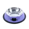Cat Food Bowl Steel Kitten Cat Feeder Water Bowl Bowl Base Small Rubber Supplies With Non-Slip Accessories Pet Pe H2H6 4