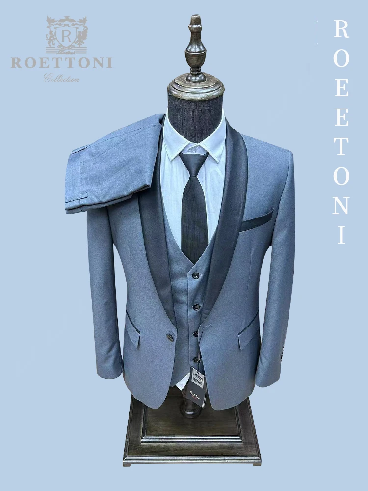 2024 Nuovo Arrivo Slim Fit Wedding Groom Men Suit Tuxedo Graducation Yough Dress Tre Pezzi Set Stage Emcee Blazer Buon Tessuto