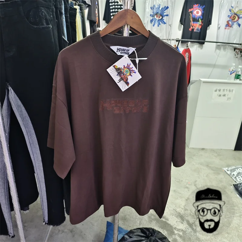 

Free shipping high-quality pure cotton House of errors men's T-shirt in six colors, oversized and loose fitting top tee