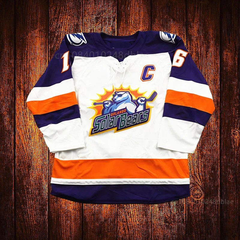 Vintage 1998-99 Orlando Solar Bears 16 LeBlanc Embroidery Stitched ice Hockey Jersey Youth Kids Adult Any Size And name ice hockey jerseys