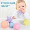 4/6Pcs Pool Toys Rubber Soft Ball Set Develop Baby Tactile Senses Toy Baby Touch Hand Training Massage Ball Rattle Activity Toy 2