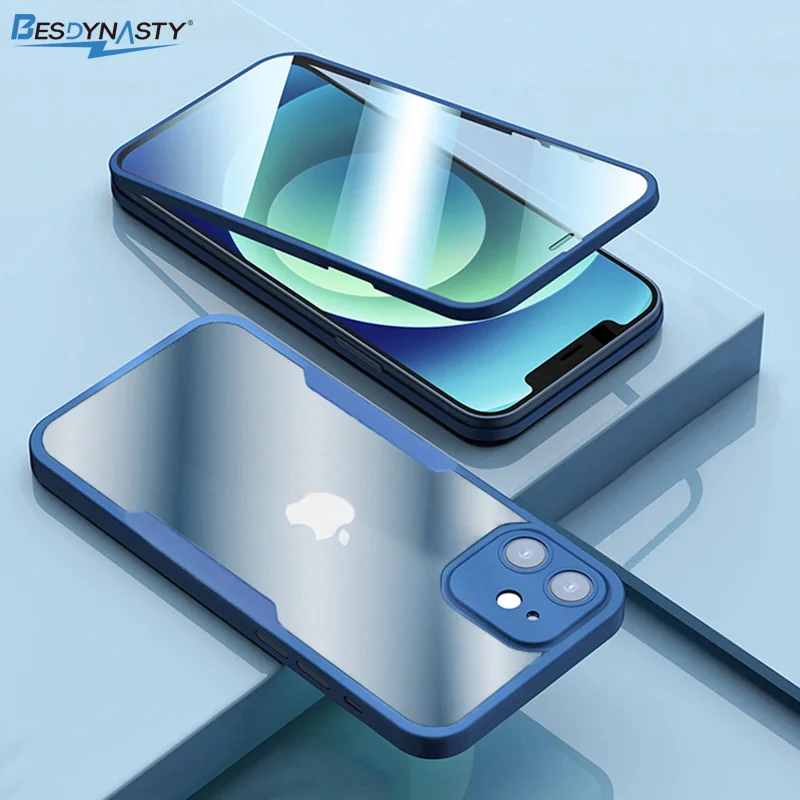 Luxury 360° Full-Body Clear Case with Silicone Bumper and Shockproof Protection