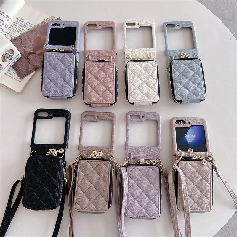 Luxury Crossbody Leather Phone Case with Zipper Wallet and Card Holder
