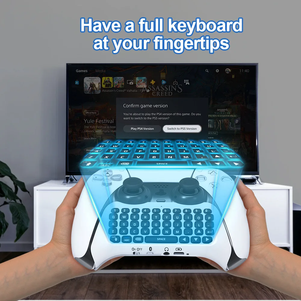 Ps5 Handle Wireless Bluetooth 3.0 External Keyboard With Built-in Speaker For Voice Chat Input