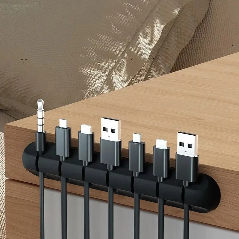 Cable Organizer 5/7-hole Desktop Charging Cable Storage Protector Mouse Cable Headphone Winding Device Fixing Clipp