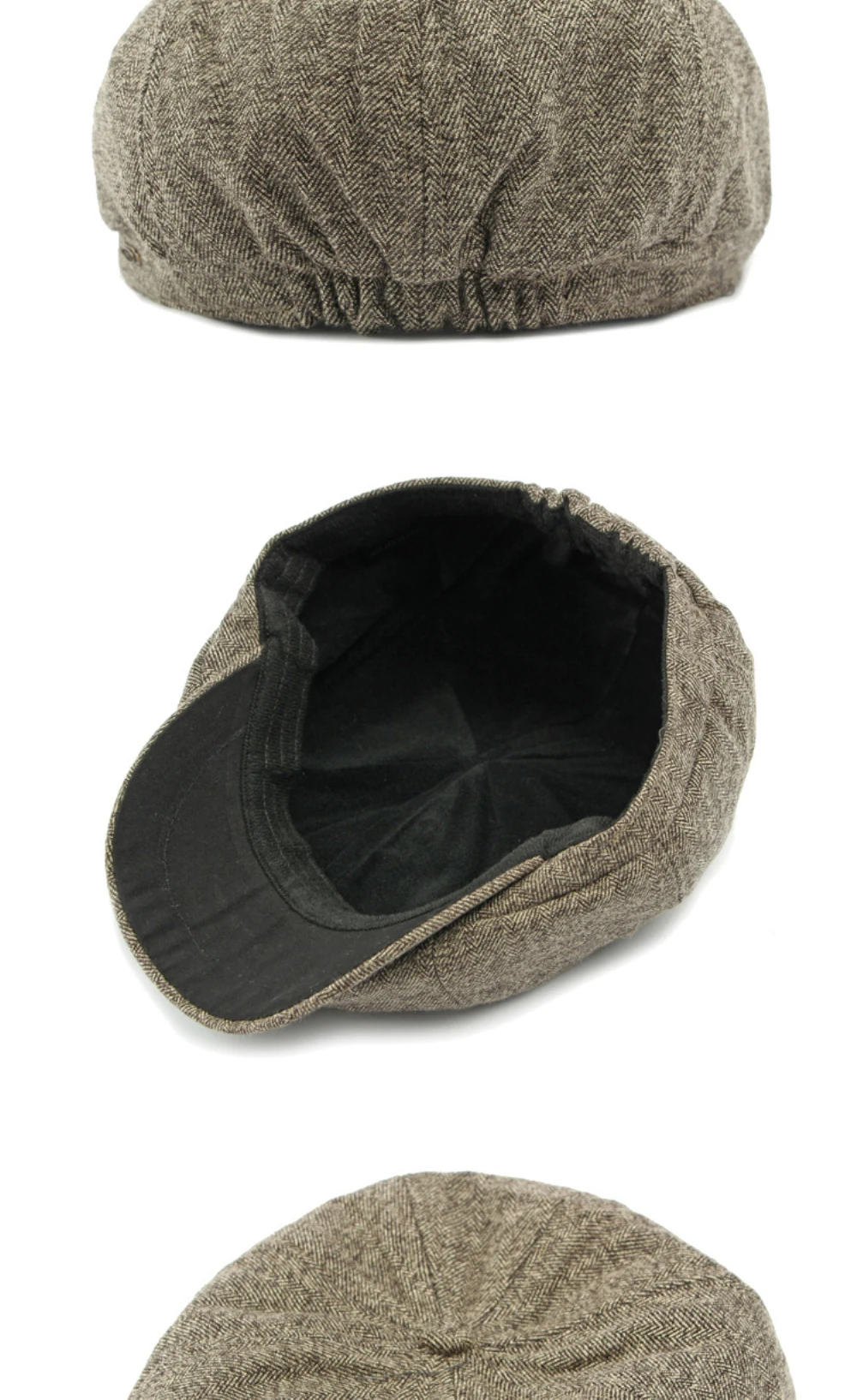 HT4963 Herren Berets Frauen Herbst Winter Hut Gestreiften Künstler Maler Baskenmütze Hut Männlich Weiblich Achteckige Flache Kappe Einstellbare Baskenmütze Kappen – Detail 12