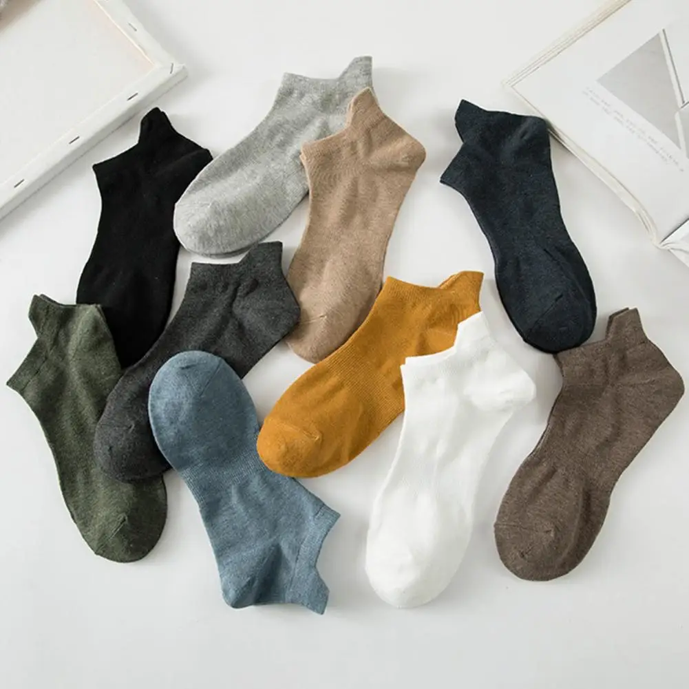 

Low-cut Breathable Socks Men's Low-cut Boat Socks Soft Cotton Anti-slip Invisible Sports Socks with High Elasticity