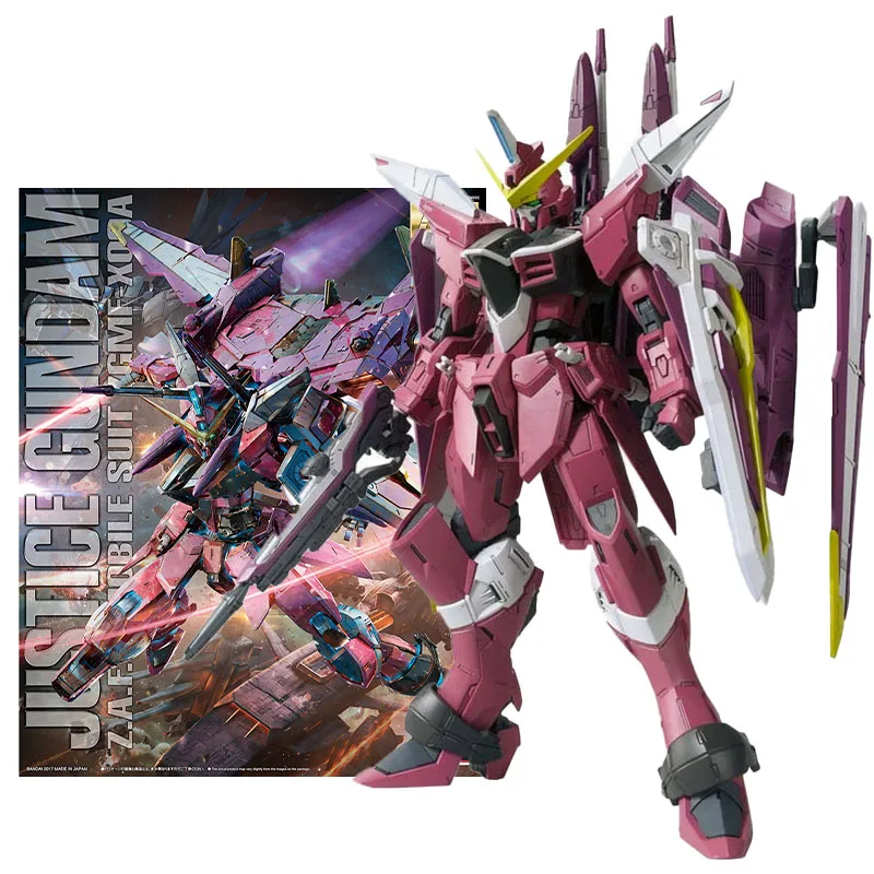 

Bandai Genuine Figure Gundam Model Kit MG 1/100 ZGMF-X09A Justice Gundam Collection Gunpla Action Figure Toys for Children Gifts