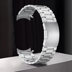High - Quality Solid Stainless Steel Curved End Watch Strap with Tool - 22mm (Silver)