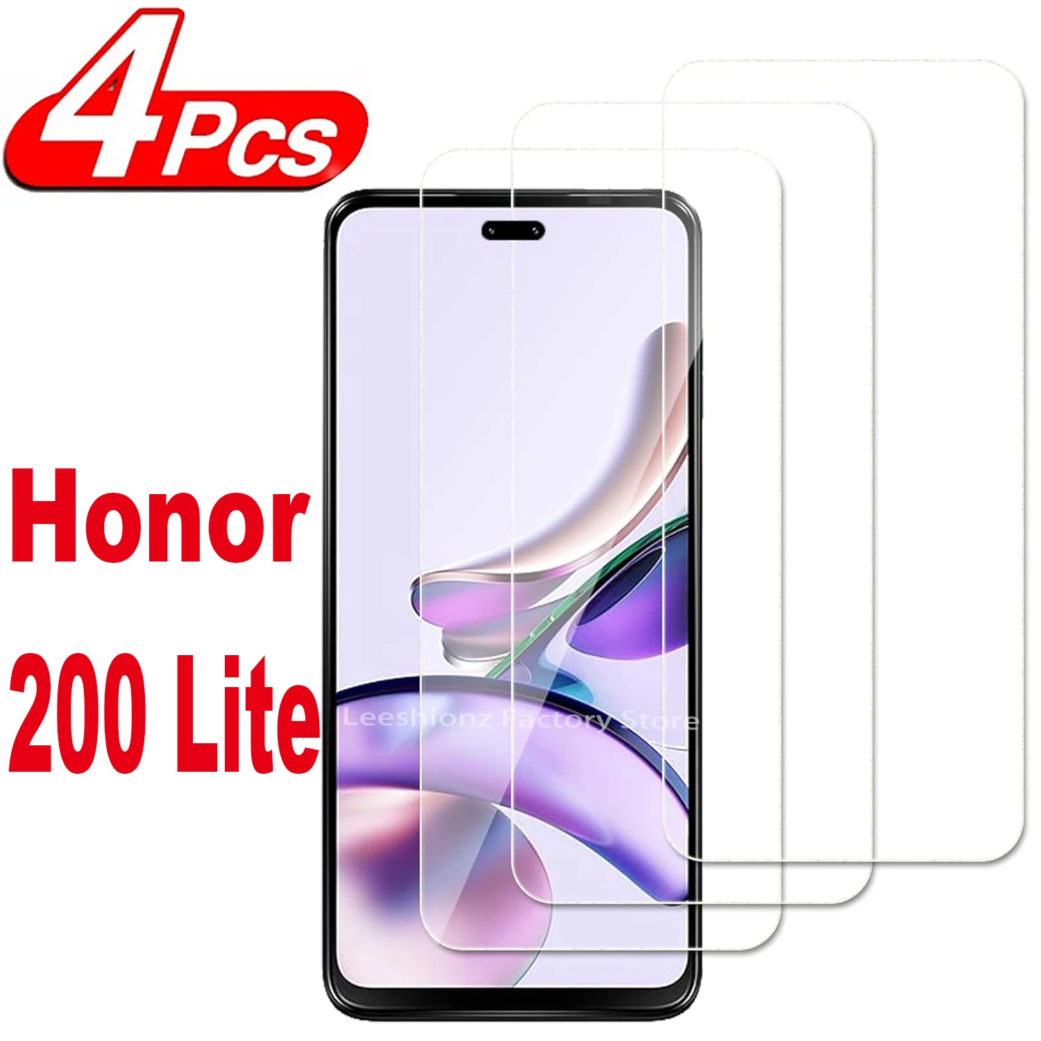 

2/4Pcs 10D Screen Protector Glass For Honor 200 Lite Tempered Glass Film