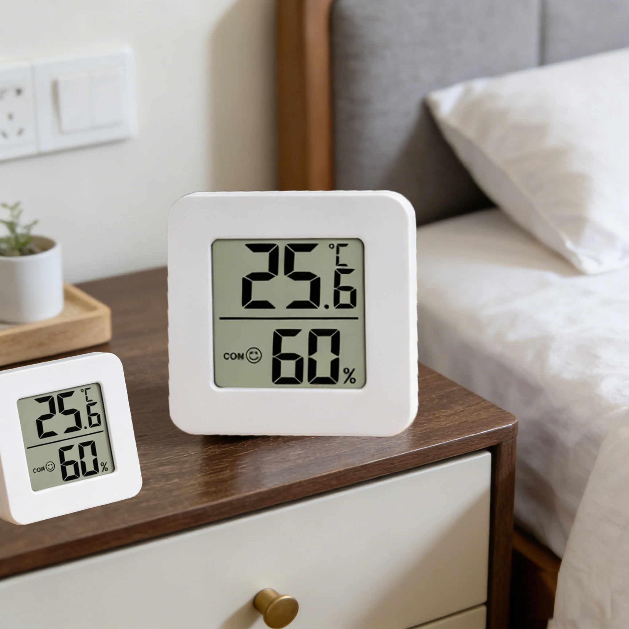 Compact Indoor Digital Thermometer & Hygrometer with Electronic Display
