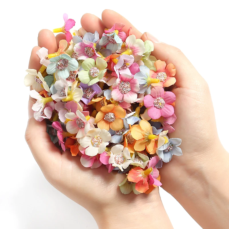 50/2,5 pcs cm Gänseblümchen Kunstblumen für Wohnkultur Hochzeits dekoration Kunstblumen DIY Handwerk Girlande Geschenk box Zubehör – Detail 7