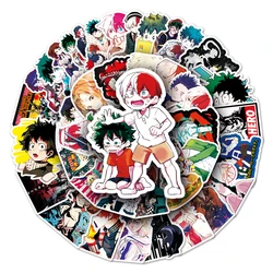 New 50 PCS Anime My Hero Academia Midoriya Izuku Todoroki Shoto Cartoon Graffiti Luggage Car Motorcycle Cell Phone Stickers Toys