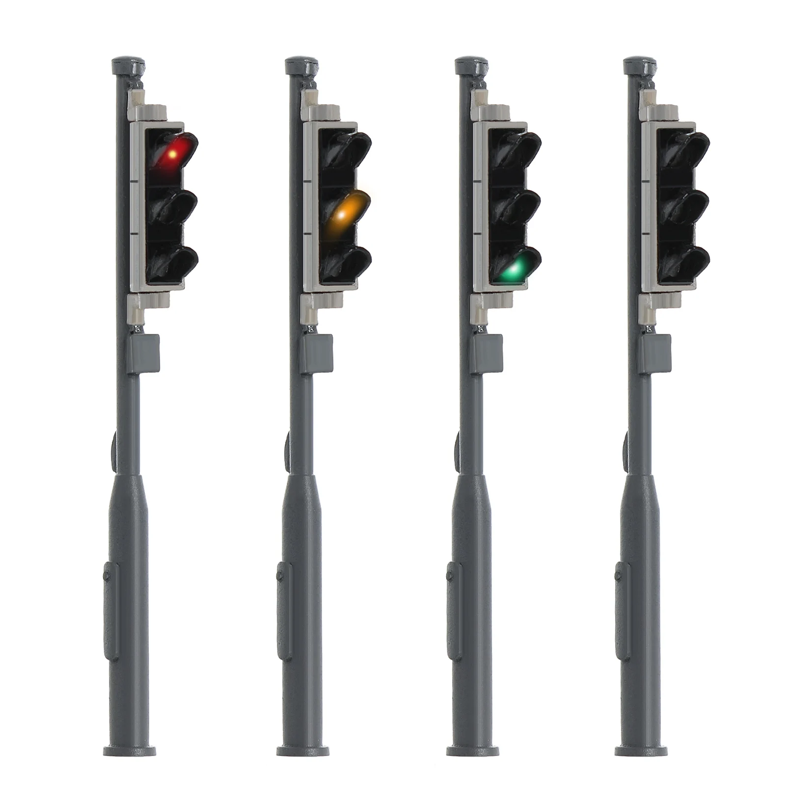 4pcs Ho Scale Traffic Signal Red Yellow Green 187 Block Lights Model