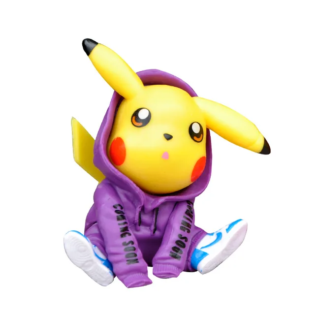 Newest Anime Pikachu Figures Kawaii Trendy Sweatshirt Pikachu Doll Ornaments Pokemon Figure Decoration Birthday Collection Gifts 6