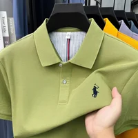 Polo homme 100 % coton pur, marque haut de gamme 2026, manches courtes, mode été, logo brodé, haut de golf, t-shirt décontracté 4