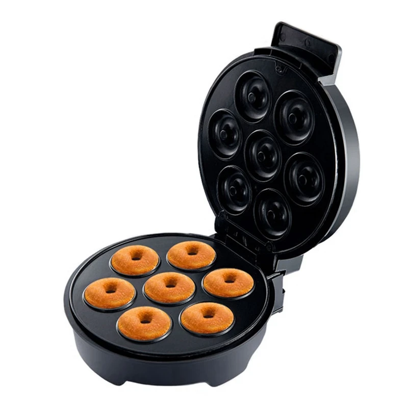 Electric Donut Machine 1200W Non-Stick Coated Kitchen Donut Maker Kid's Snacks Desserts Breakfast Makes 7Donuts US Plug