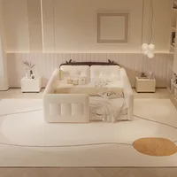 Lit pour enfant avec tête de lit design 'Cow', lit avec barrière de sécurité crème, lit à panneaux modulables, barrière haute, lits de chambre à coucher, accessoires de chambre 3