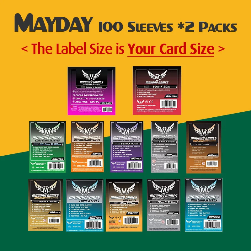 200 Sleeves Mayday Card Game Sleeve Protector Board Game Protective