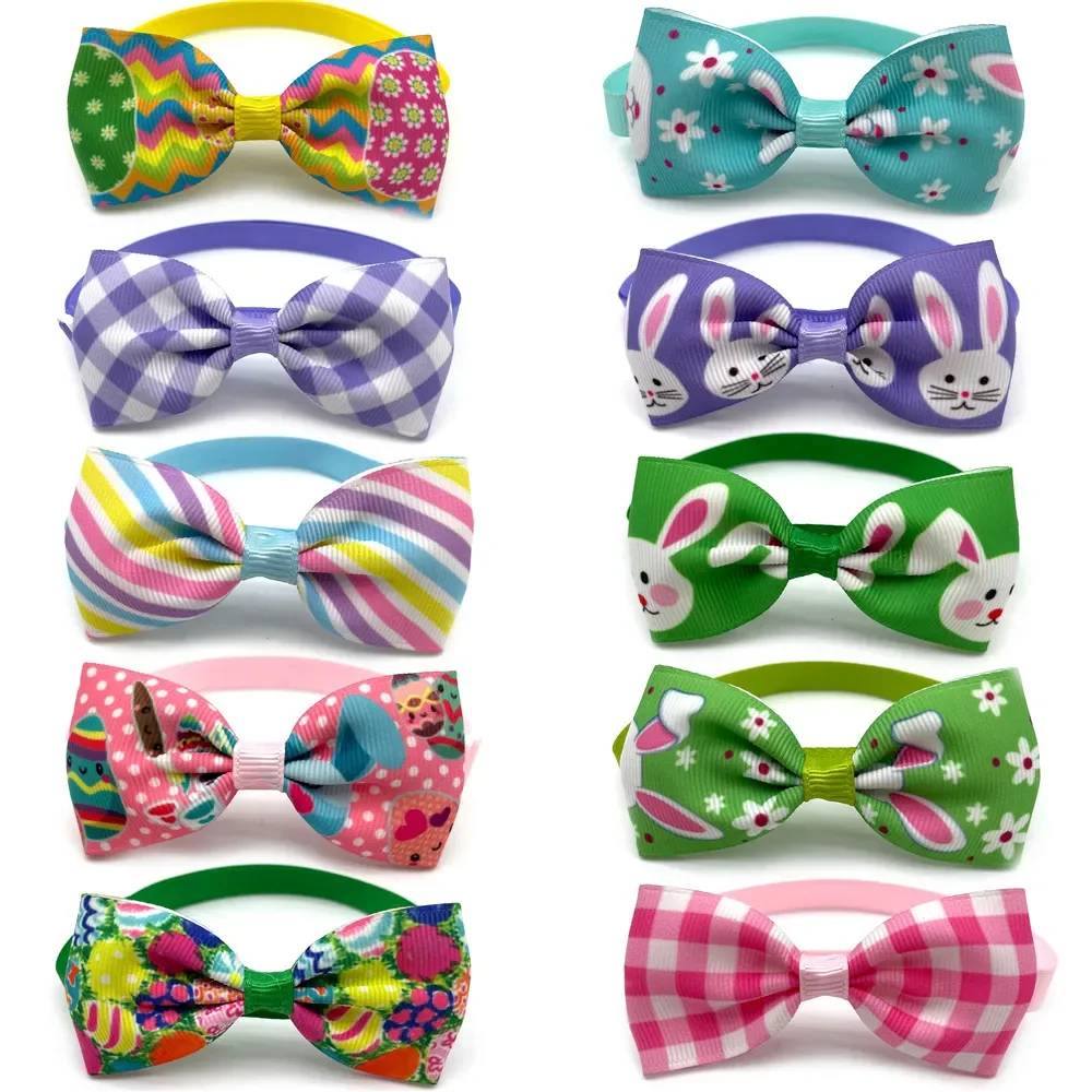 50/100pcs Easter Bow Tie Eggs Rabbit Style Puppy Dog Supplies Pet Dog Bowtie Small Dog Cat Bowtie Grooming Accessories 4