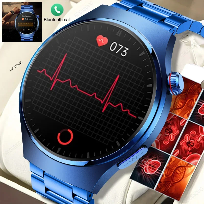 2024 Trattamento Laser Tre High Smart Watch Men Ecg Ppg Temperatura Corporea Blood Sugar Health Tracker Bluetooth Call Smartwatch