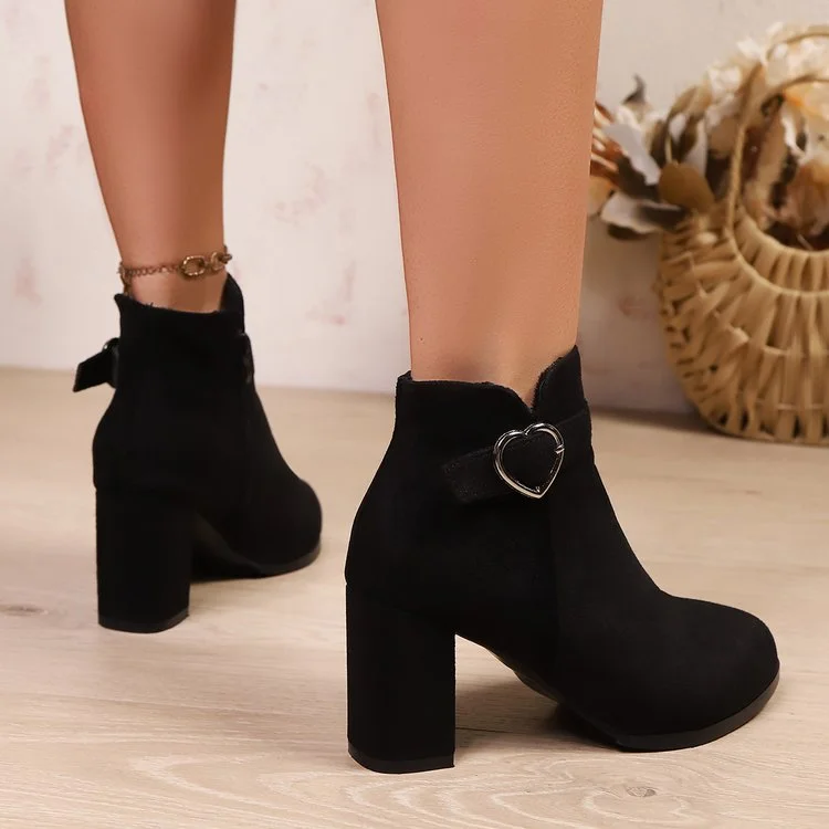 Autumn Winter Heeled Female Short Shoes Round Toe Women's Ankle Boots Chic and Elegant Large Size Warm Comfortable Booties Sale