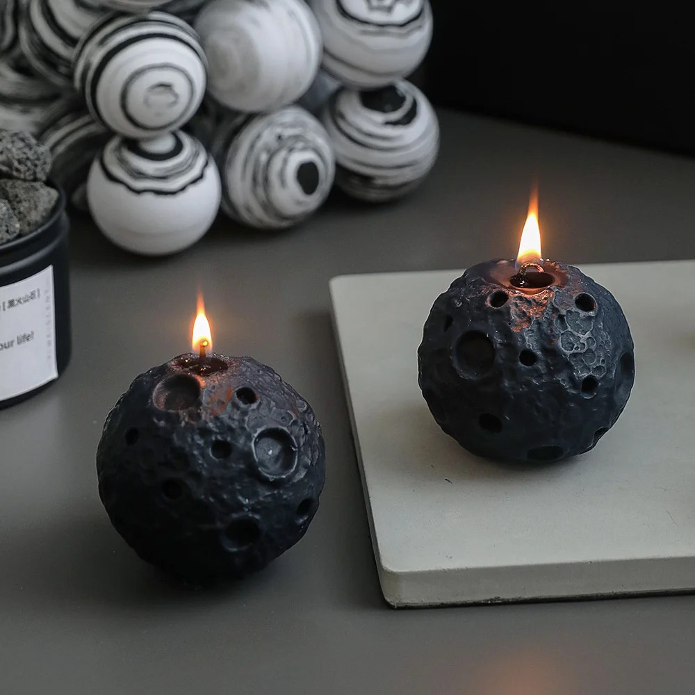 Earth Moon Shape Candle Silicone Mold DIY Aromatherapy Soap Resin Gypsum Ice  Cube Chocolate Molds Candle Making Tool Home Decor