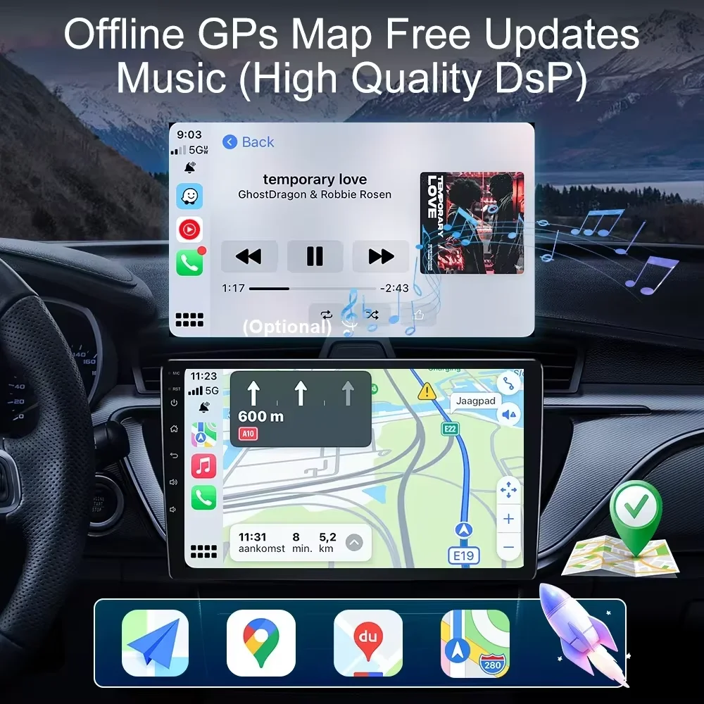 Autoradio GPS DSP Carplay con Navigatore GPS per Toyota RAV4 2003 - 2005 - immagine 4