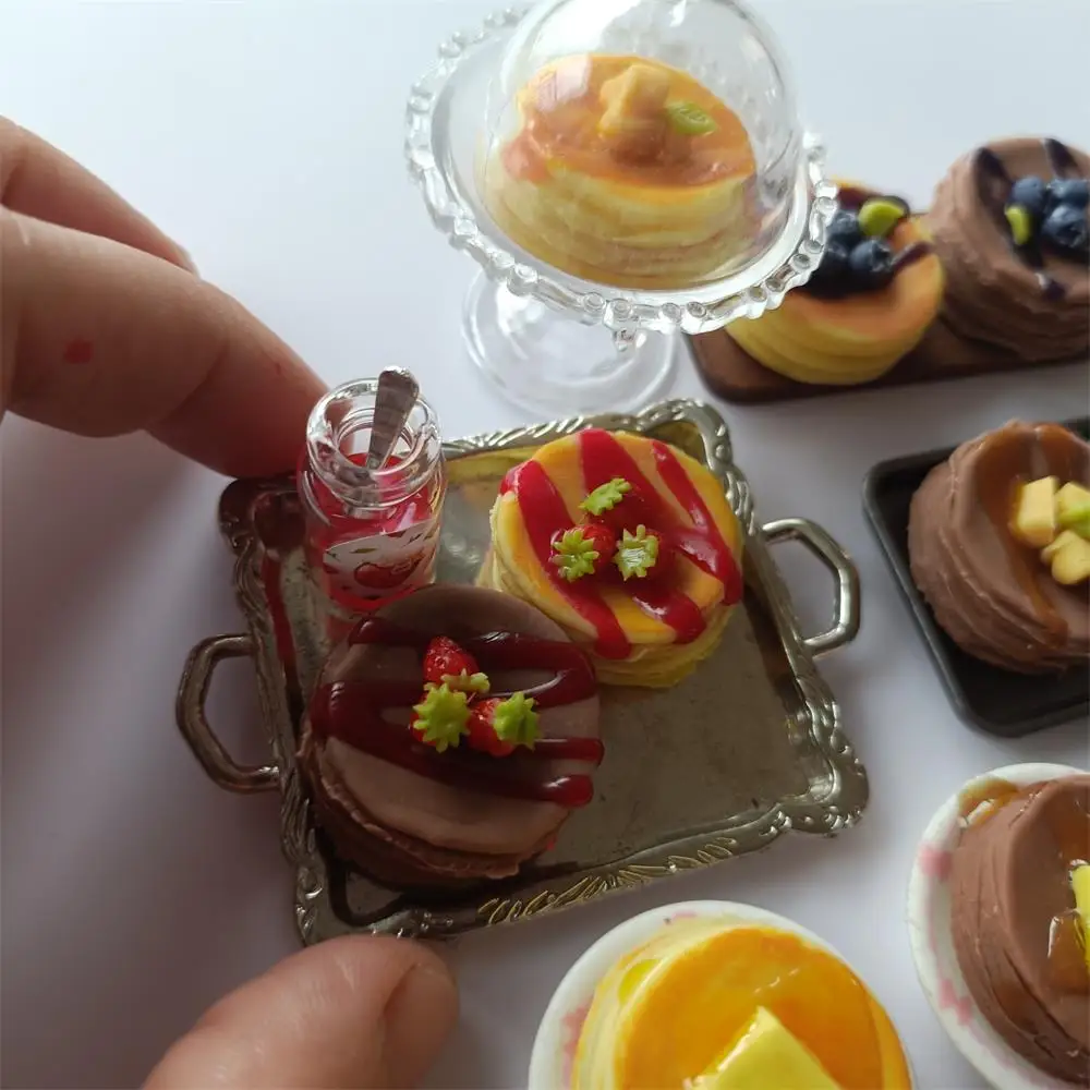 Kitchen toys Pretend kitchen toys Pretend food toys Doll house toys Miniature Dollhouse Delicious Pancakes with flavors of blueberry mango cheese strawberry for Blyth Barbies ob11 Birthday Gif