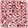 62pcs Funny Warning Stickers Danger Banning Sign Viny DIY Decal Car Scooter Motorcycle Suitcase Violation Sticker Classic Toy 1