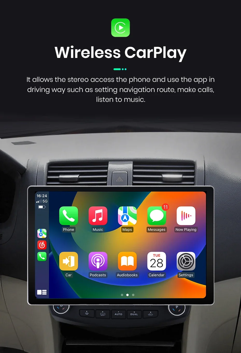 2K QLED Bildschirm Auto Radio Für Honda Accord 7 2003-2008 Drahtlose CarPlay Android Auto Multimedia autoradio – Detail 12