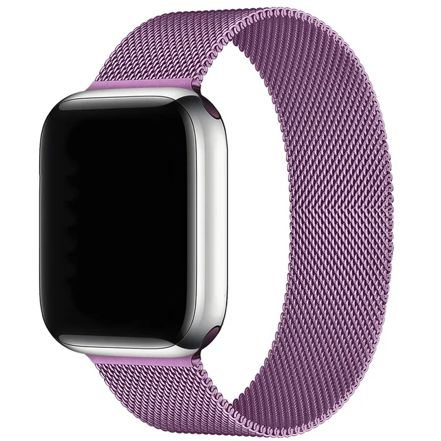 Magnetic Band Compatible with Apple Watch 45mm 44mm 42mm Adjustable Milanese Clasp Loop Strap for iWatch Series 7/6/5/4/3/2/1 SE Lavender