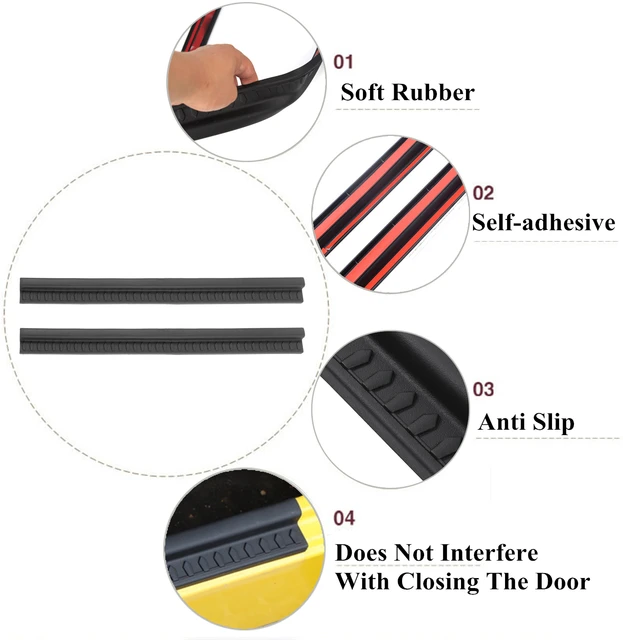 2pcs Black Rubber Car Door Sill Strips For Jeep Wrangler TJ 1997-2006 -  AliExpress