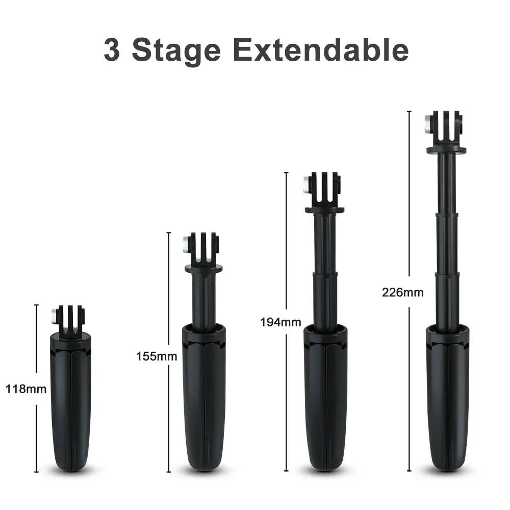 Mini Tripod Camera Tripod Camera Selfie Stick Selfie Stick Mini Retractable Selfie Stick Foldable Portable Tripod Go Pro Hero11 10 9 Black Session Osmo Insta Action Camera Vlog Stand