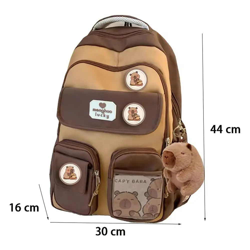 Capybara Backpack Cute 17 Inch 3 Piece Set With Insulated Lunch Bag And Pencil Case, Bookbag - View #3