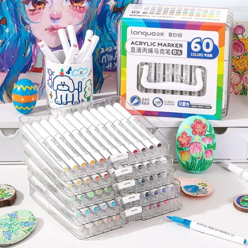 LANGUO 171 Colors Acrylic Colors Markers Direct Liquid Paint