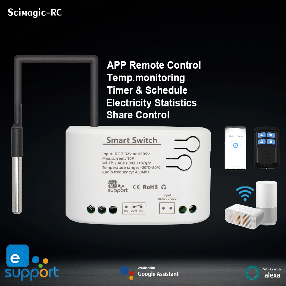 WiFi-Enabled Smart Thermostat Switch with Temperature & Humidity Monitoring