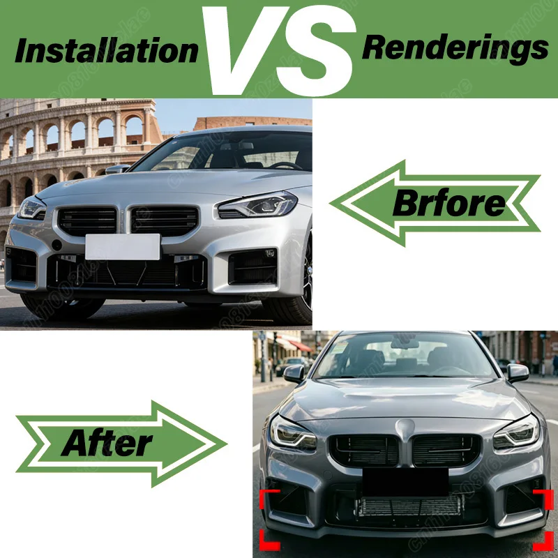 BMW 2 시리즈 M2 G87 2023 2024 2025 2026 차량용 MP 스타일 프론트 범퍼 립 스포츠 레이싱 프론트 턱 스포일러 바디 개조 키트