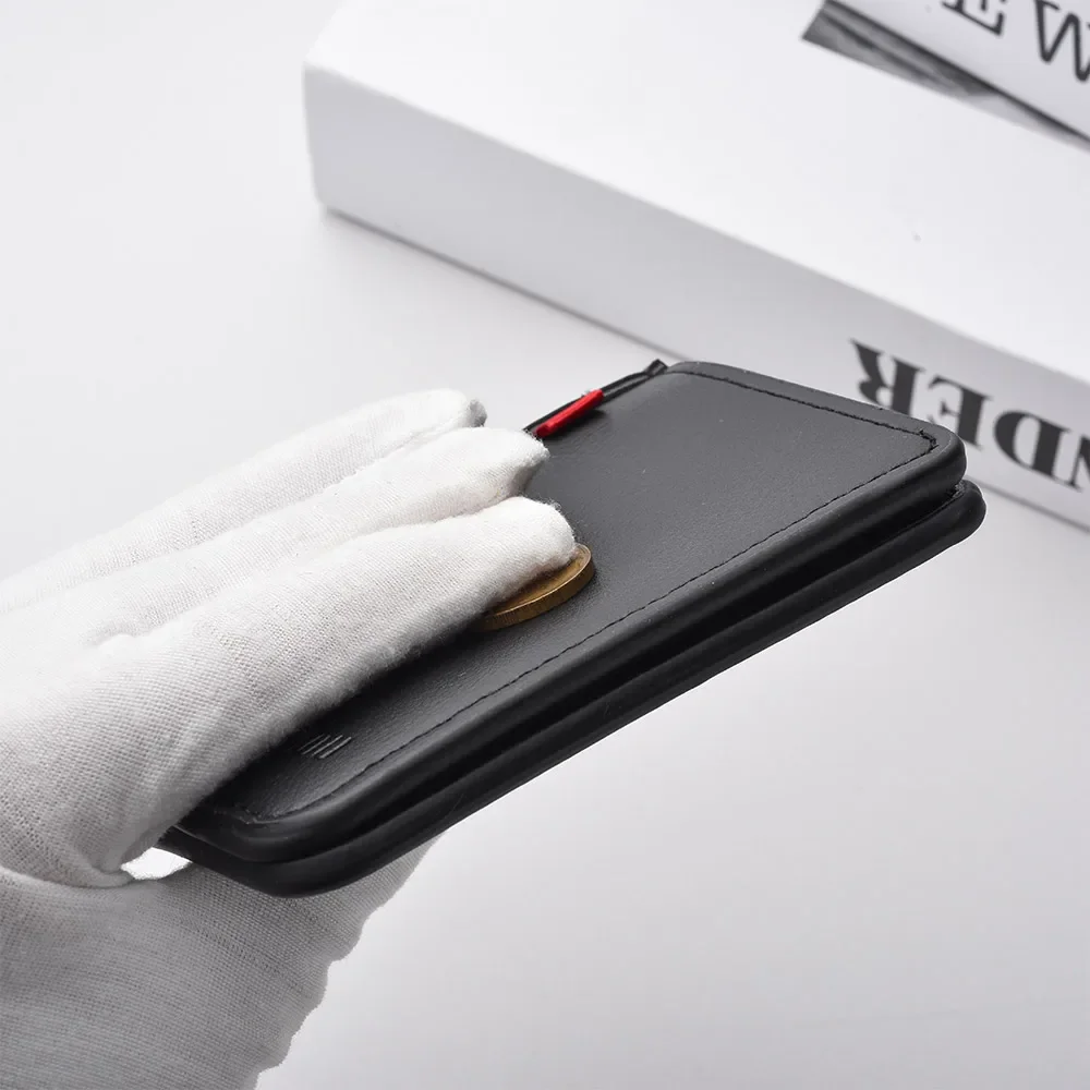 1Pc Ultra-thin Mini Soft PU Leather Credit Card Wallet Holder Short Vertical High Quality Men's Wallet Card Holder Luxury Purse 5