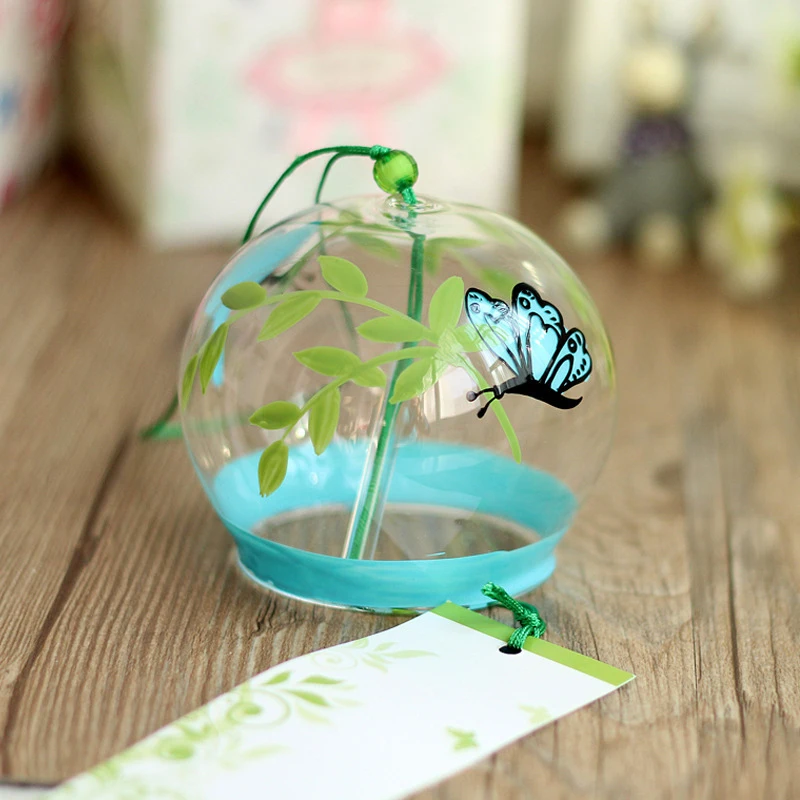 Wind Chimes Japanese Chime Bell Glass Style Bells Feng Shui Decorative Car Pendant Garden Good Luck Balcony Ornament Hanging
