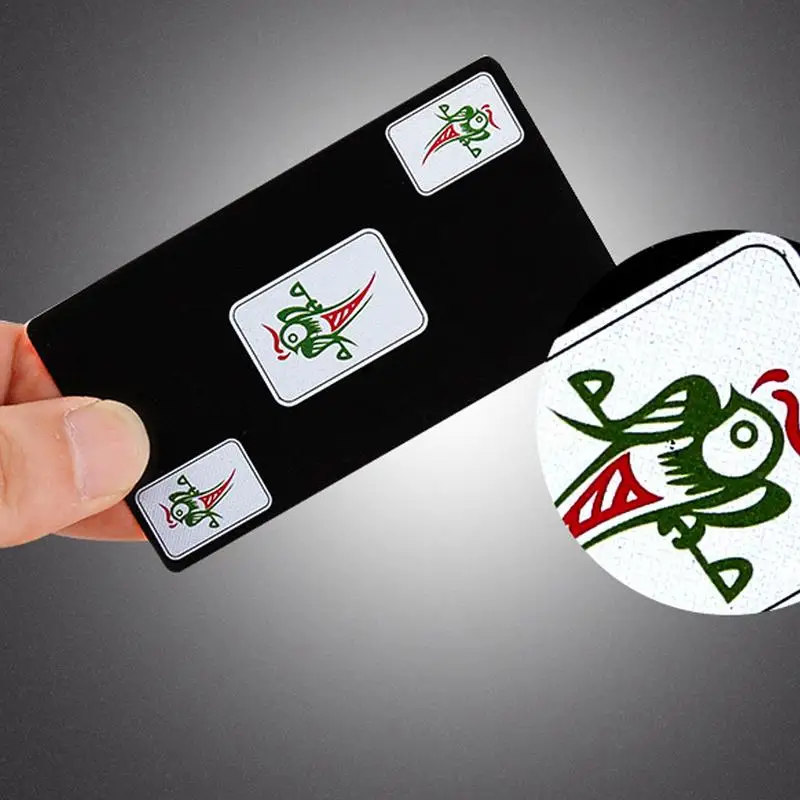 Mahjong Cards Game Travel Playing Deck Waterproof PVC Mahjong Card Interactive Board Games AdultsCards Mahjong Fun For Class 5