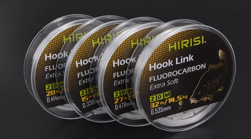 Hirisi 20M Karpfenangeln Supersteifer Fluorocarbon-Vorfachschnur für Karpfen-Chod-Rig Hochwertige Vorfachschnur 15/20/27/32LB – Detail 8