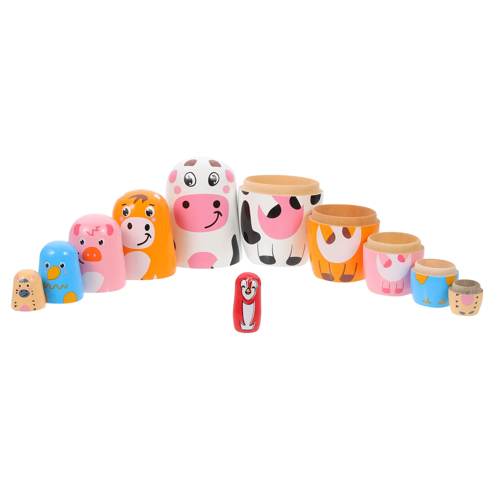 

Cow Matryoshka Multi-functional Nesting Russian Toy Wooden Children Painted Stacking Dolls Style