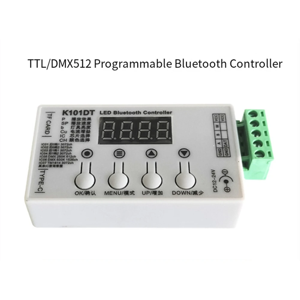 ABGI-WU-K101DT 새로운 휴대용 DMX512 램프 주소 작성기, 내장 테스트 프로그램이 작동합니다. UC S512x, SM18522, Hi512x 등 다수의 DMX512를 지원합니다.