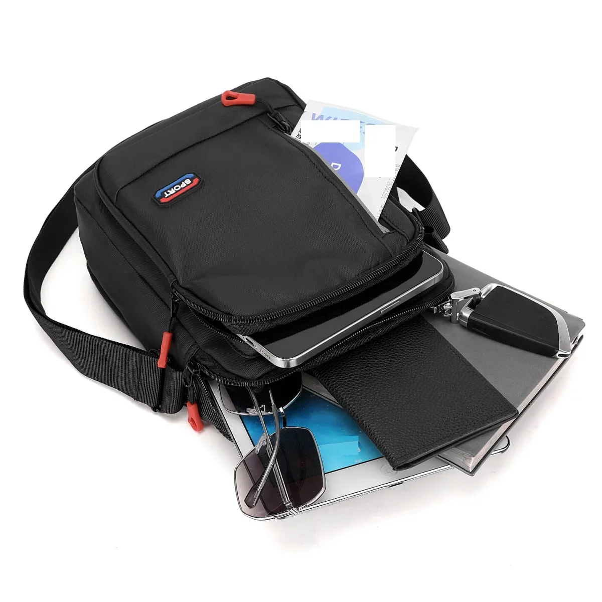 Men&rsquo;s Oxford Cloth Bag Multifunctional Cell Phone Change Document Storage Diagonal Cross Bag mens messenger bag mens shoulder bag