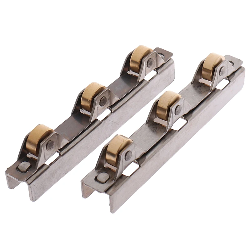 1PC 8/10mm Glass Sliding Door Roller Clamp Stainless Steel Wheel Pulley Rollers For Bathroom Door Shop Wine Cabinet sliding door rollers