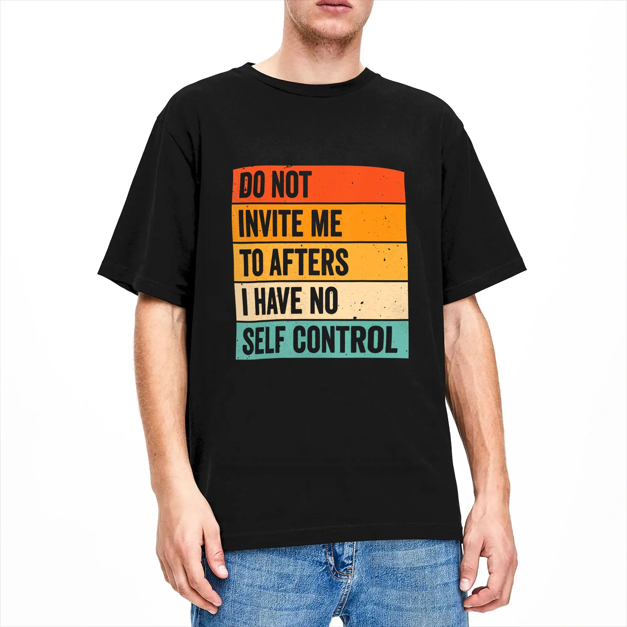 Men's Classic Pure Cotton No Self Control Novelty Summer Tee