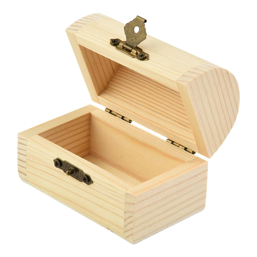 Wooden Keepsake Storage Box - Plain Craft Decor for Jewelry, Trinkets, and Weddings