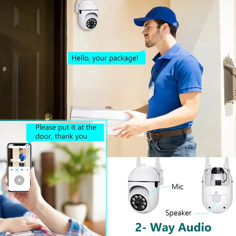 3MP WiFi Camera Home PTZ IP Camera Color Night Audio Wireless Surveillance Camera Auto Home Tracking Security CCTV Camera 6